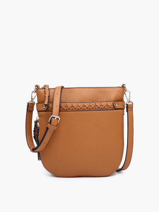 Blush Esther Whipstitch Trim Round Crossbody - Jen & Co