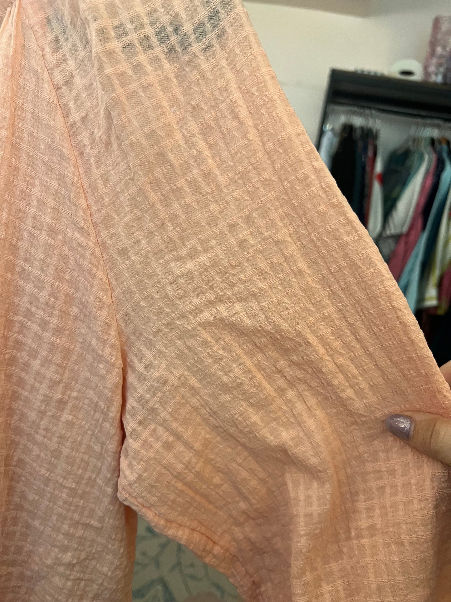 15. XXL Lauren Conrad Peach Window Pane Top