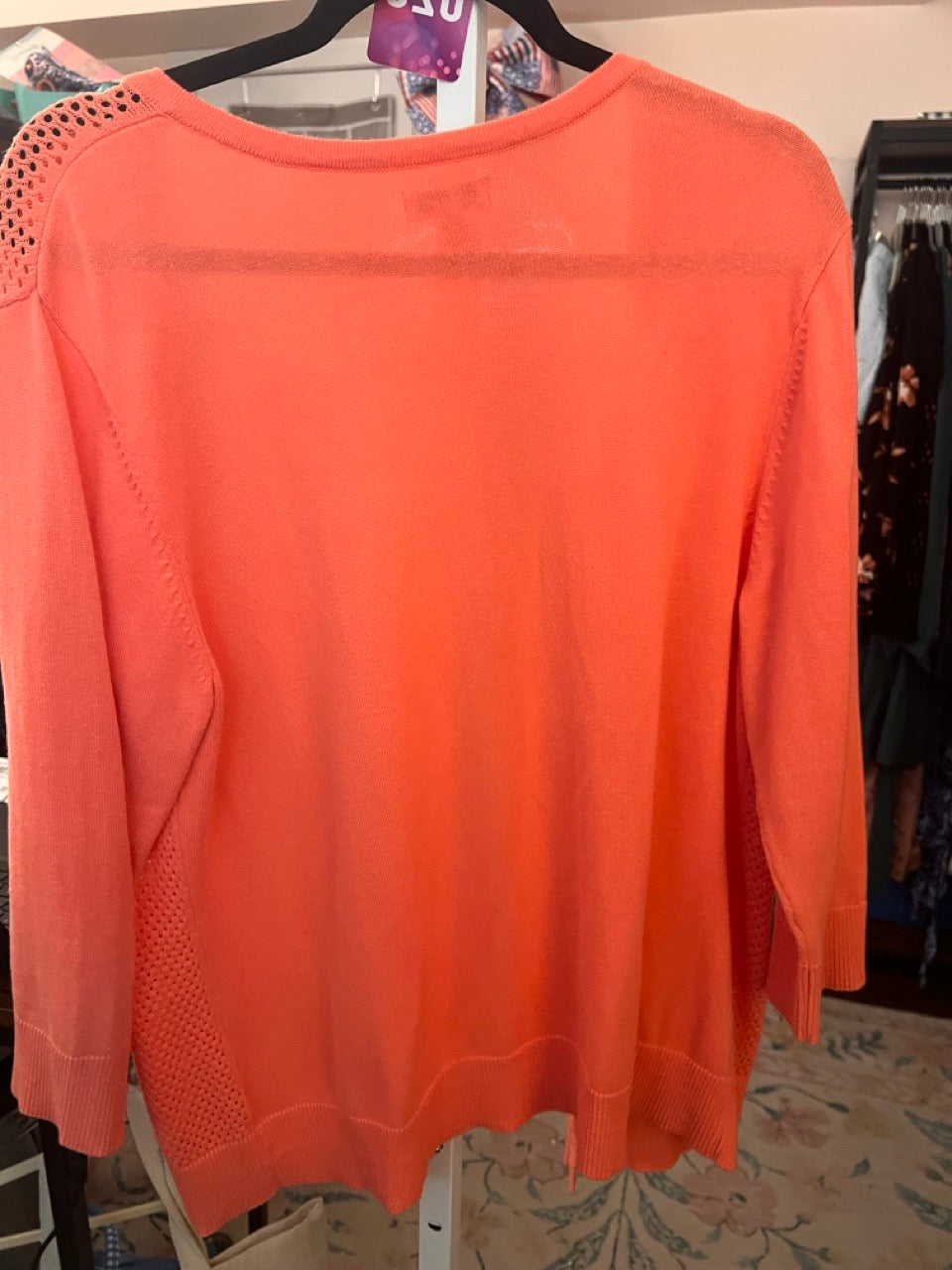 20. XL Croft & Barrow Coral Net Cardigan