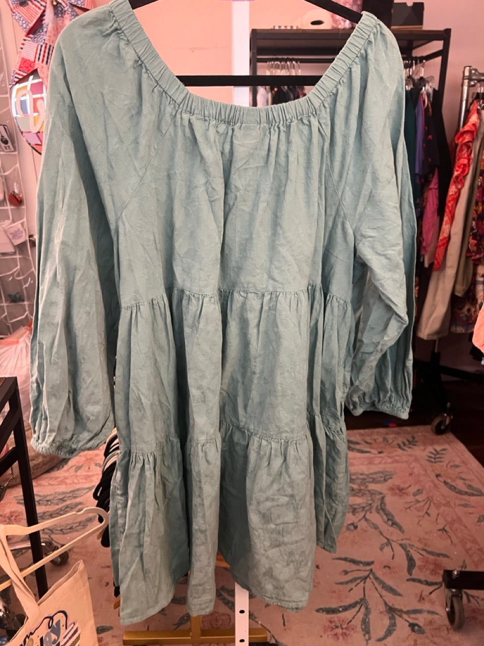45. xl Universal Thread Dusty Teal Tier Dress w/Snack Sacks