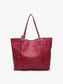 Burgundy Iris Soft Vegan Leather Tote w/ Snap Closure and Inner Crossbody - Jen & Co