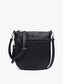 Black Esther Whipstitch Trim Round Crossbody - Jen & Co