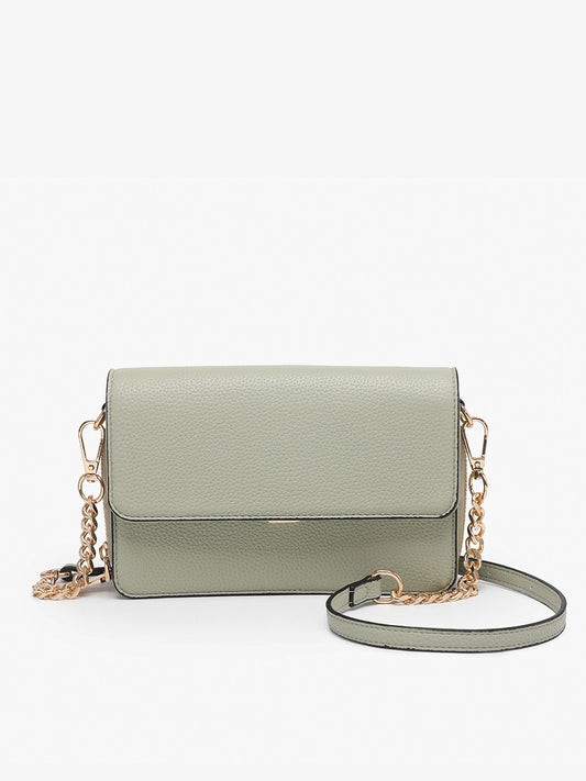 Sage Lauryn Push-Lock Crossbody w/ Chain Strap - Jen & Co