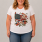 Choose Your Size Pressed Shirt  - Faux Embroidery Floral American Flag