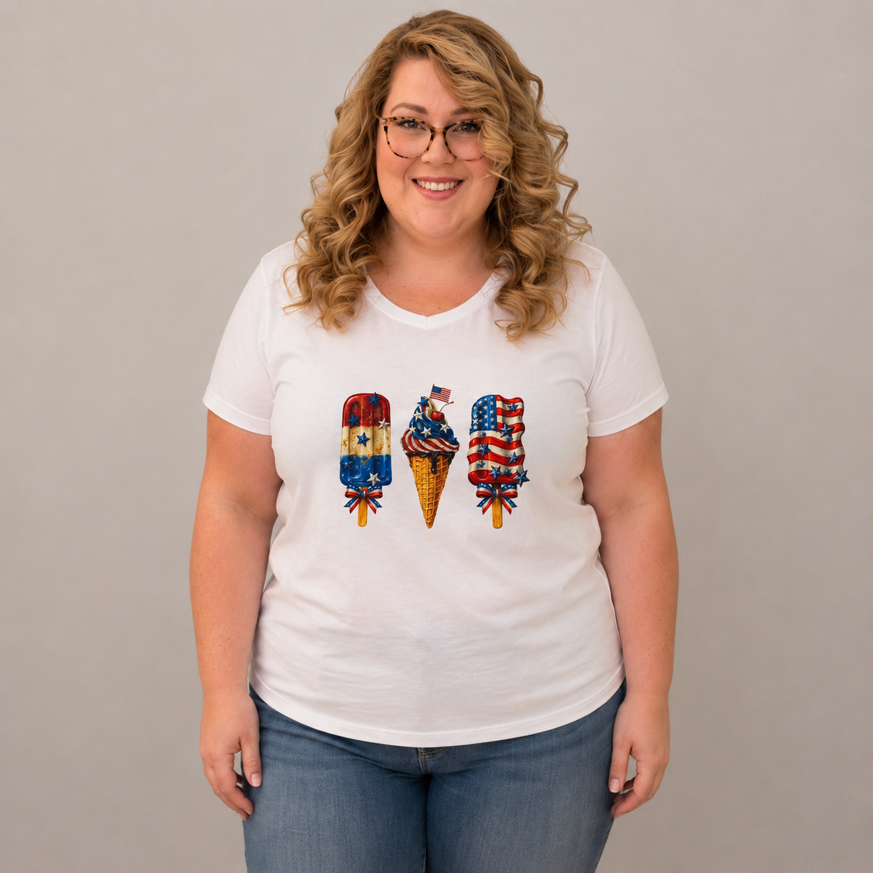 Choose Your Size Pressed Shirt  - Faux Paint Ice Cream Cones