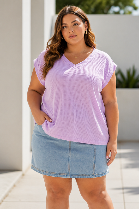 Lilac Thermal V-Neck