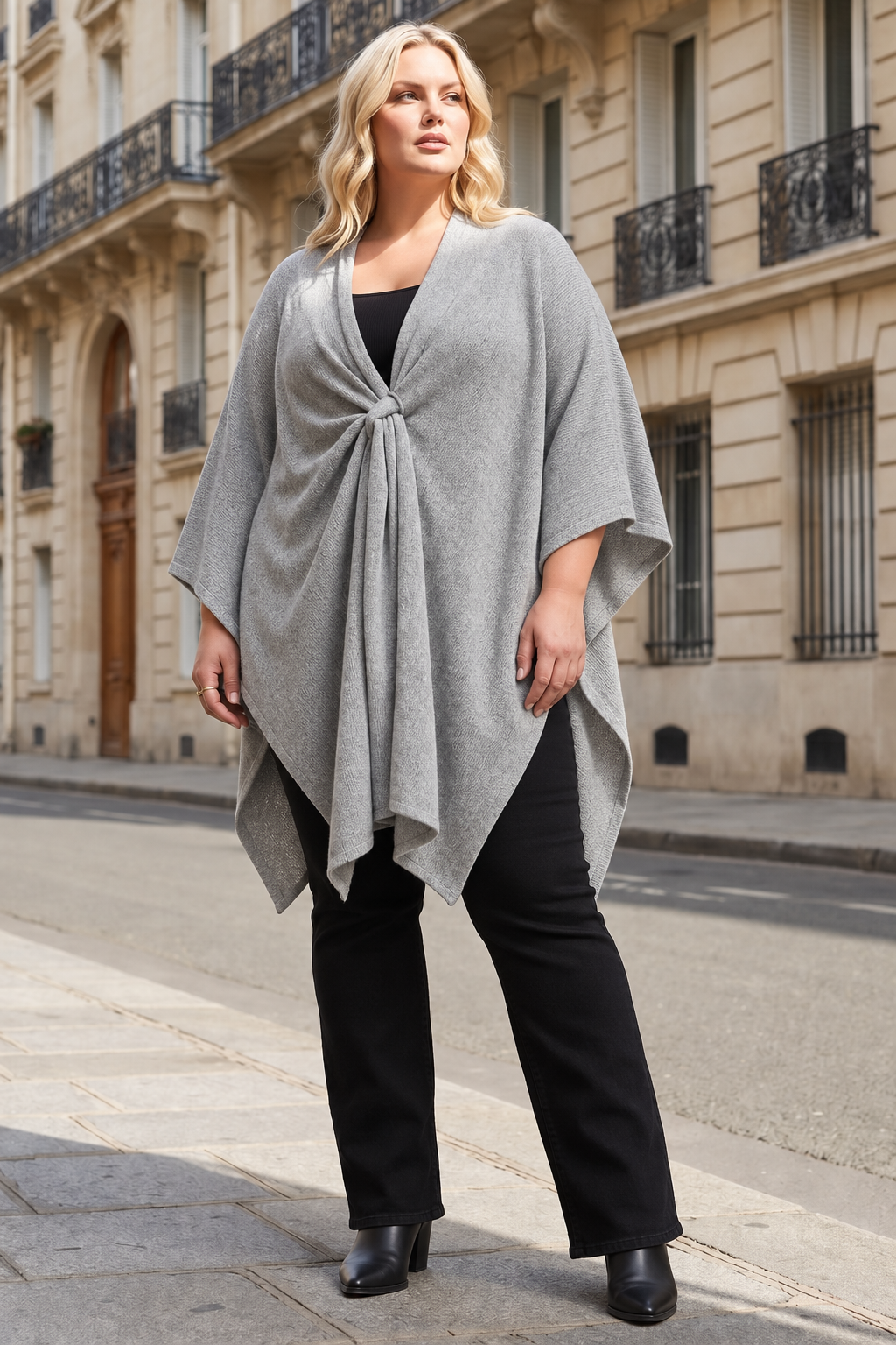 The Cozy Everywhere Poncho - Grey