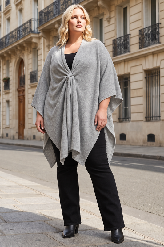 The Cozy Everywhere Poncho - Grey