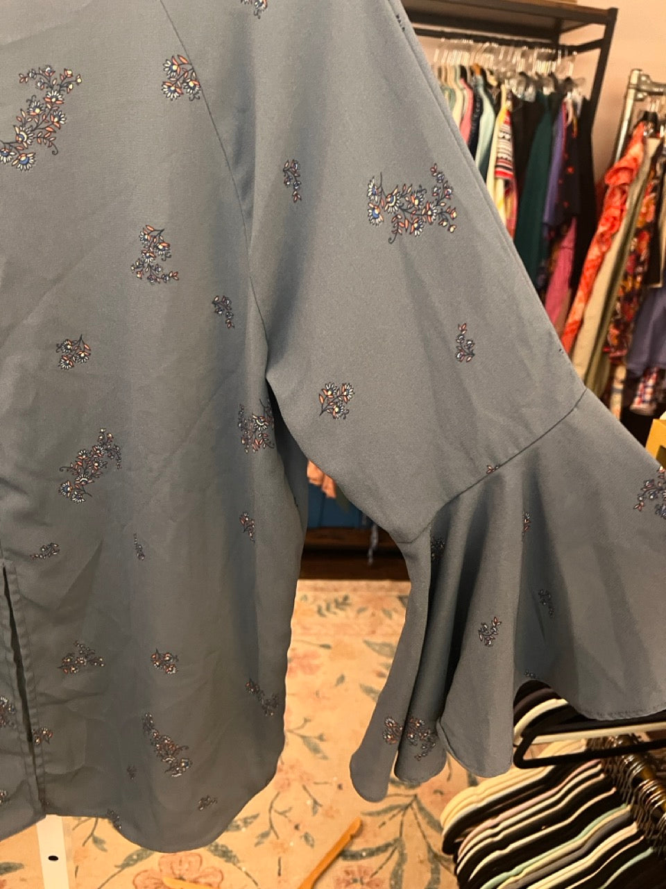 19. XL Lauren Conrad Cornflower Blue Dramatic Sleeve Top