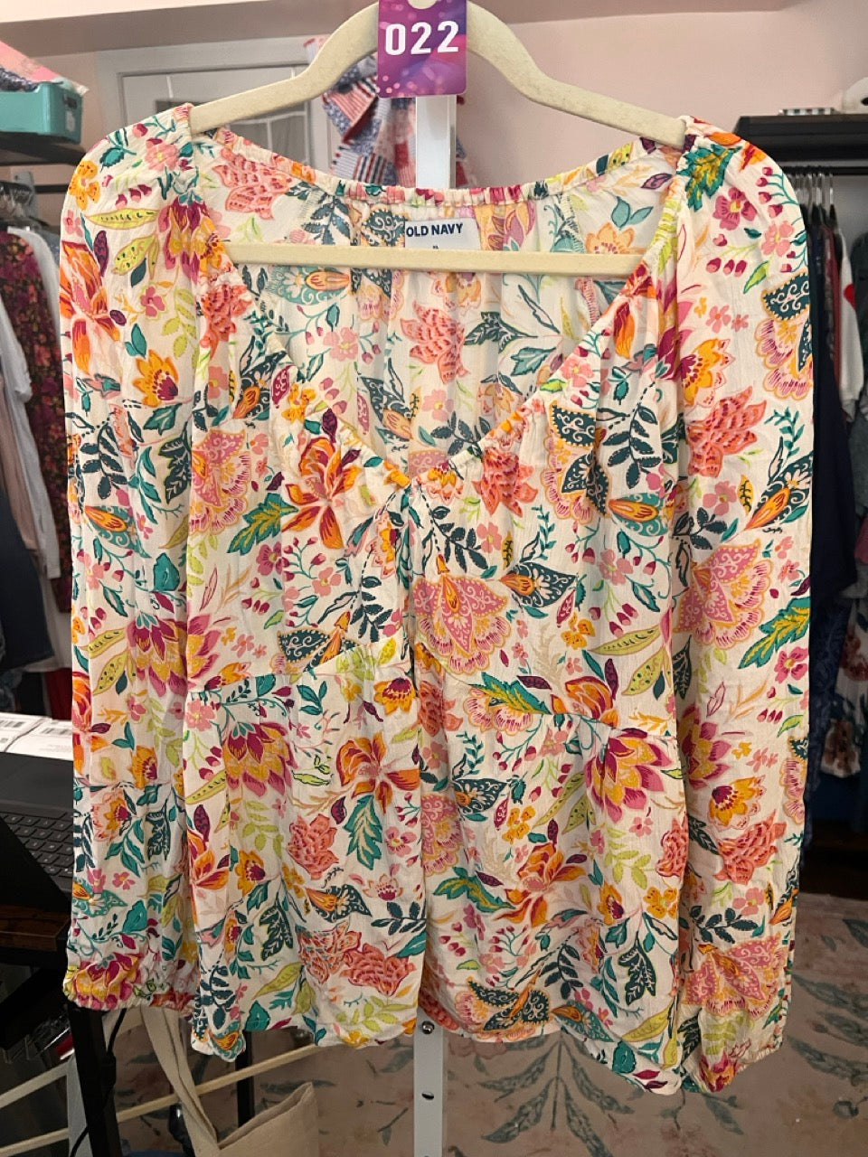 22. XL Old Navy Colorful Baby Doll Top