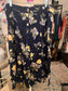 41. 3x (fits 2x) Navy Floral Midi Button Up Skirt