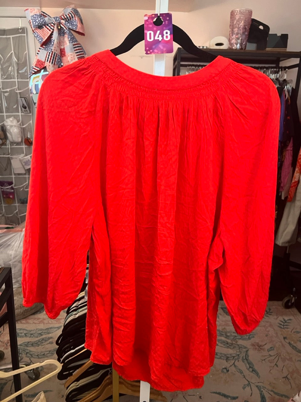48. 2x Crown & Ivy Red Patterned Boho Top