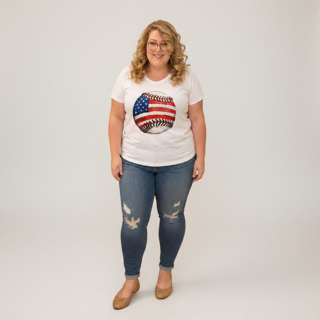 Choose Your Size Pressed Shirt - Red, White, Blue Baseball