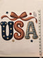 Choose Your Size Pressed Shirt  - Puffy Quilted USA with Bow