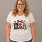 Choose Your Size Pressed Shirt  - Puffy Quilted USA with Bow