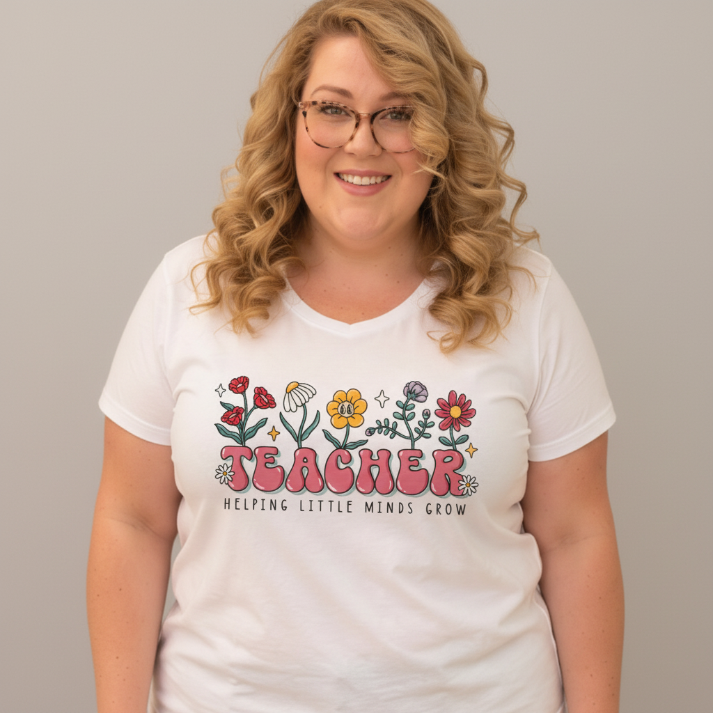 Choose Your Size Pressed Shirt  - Teacher, helping little minds grow