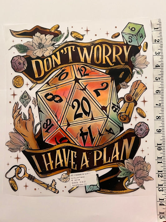 Choose Your Size Pressed Shirt  - DnD Don't Worry I have a Plan Brown