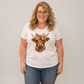 Choose Your Size Pressed Shirt  - Patchwork Highland Cow with bow