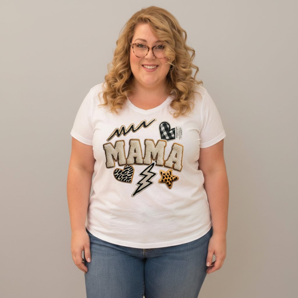 Choose Your Size Pressed Shirt  - Faux Patch Mama