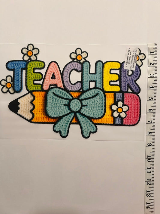 Press Your Own - Knitted Teacher Pencil Bow