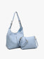 Light Blue Ida Slouchy Hobo Bag w/ Adjustable Strap - Jen & Co