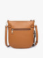 Brown Esther Whipstitch Trim Round Crossbody - Jen & Co