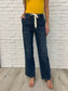 Melanie High Rise Drawstring Wide Leg Jeans