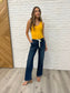 Melanie High Rise Drawstring Wide Leg Jeans