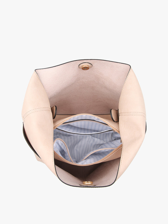 Light Blue Ida Slouchy Hobo Bag w/ Adjustable Strap - Jen & Co