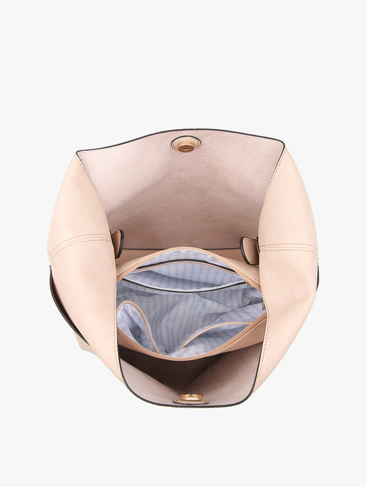 Light Blue Ida Slouchy Hobo Bag w/ Adjustable Strap - Jen & Co